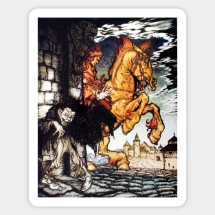 Metzengerstein - Arthur Rackham for Edgar Allan Poe Sticker